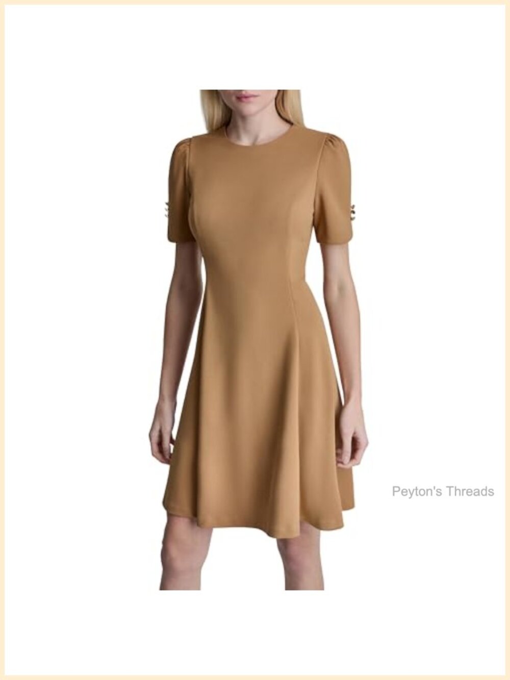 Women's Button Short Sleeve Fit and Flare Dress Casual Above Knee